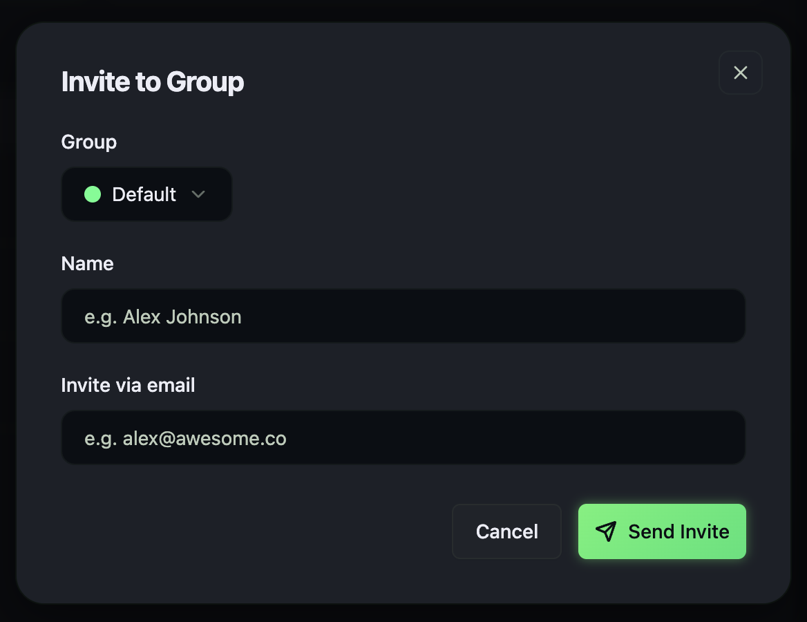 Add User / Add Admin pop-up